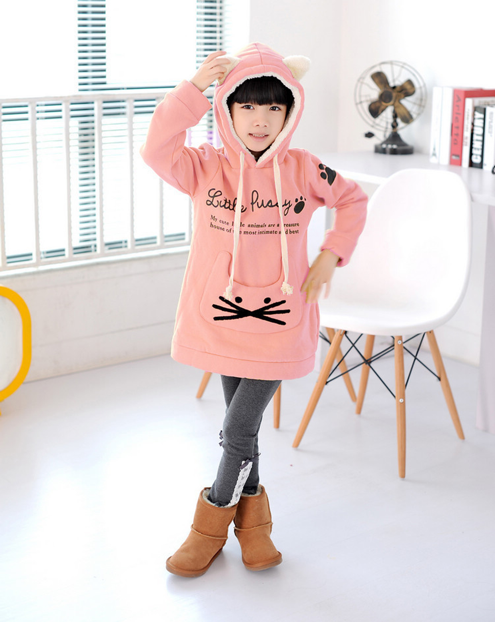 Худи удлиненное с принтами животных