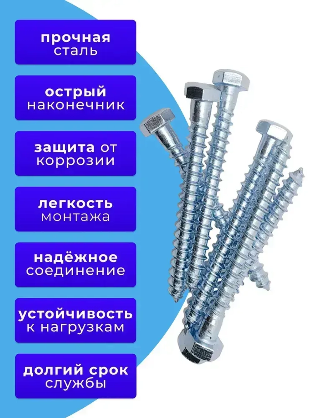 Глухарь по дереву шуруп для лаг и реек DIN571 8х80