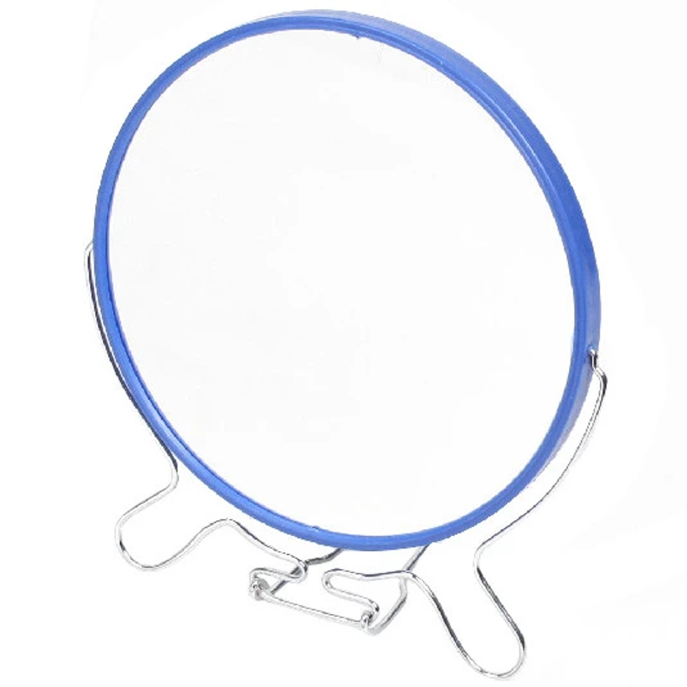 Зеркало настольное в металлической оправе «Практика» круг, подвесное двойное d-19,5 см