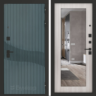 Входная дверь Бункер BN-13 - Зеркало 18 
Сандал белый