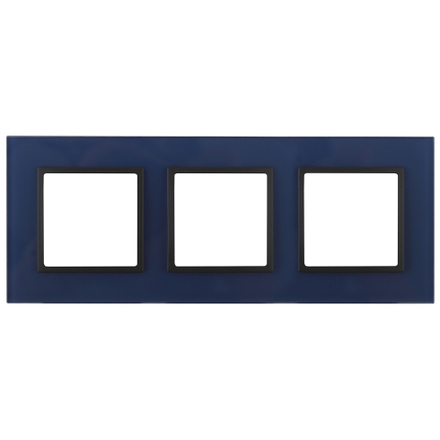 14-5103-29 ЭРА Рамка на 3 поста, стекло, Эра Elegance, синий+антр