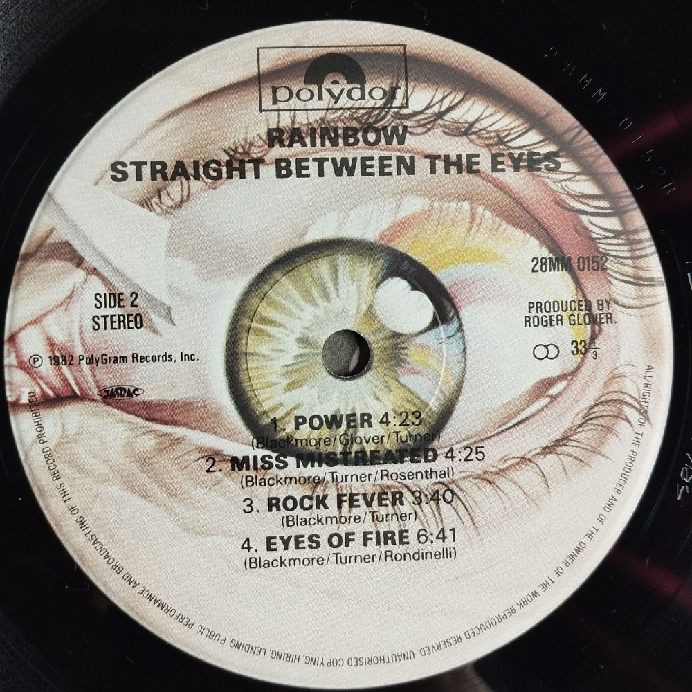 Винтажная виниловая пластинка LP Rainbow Straight Between The Eyes (Japan 1982) (Blue Obi)
