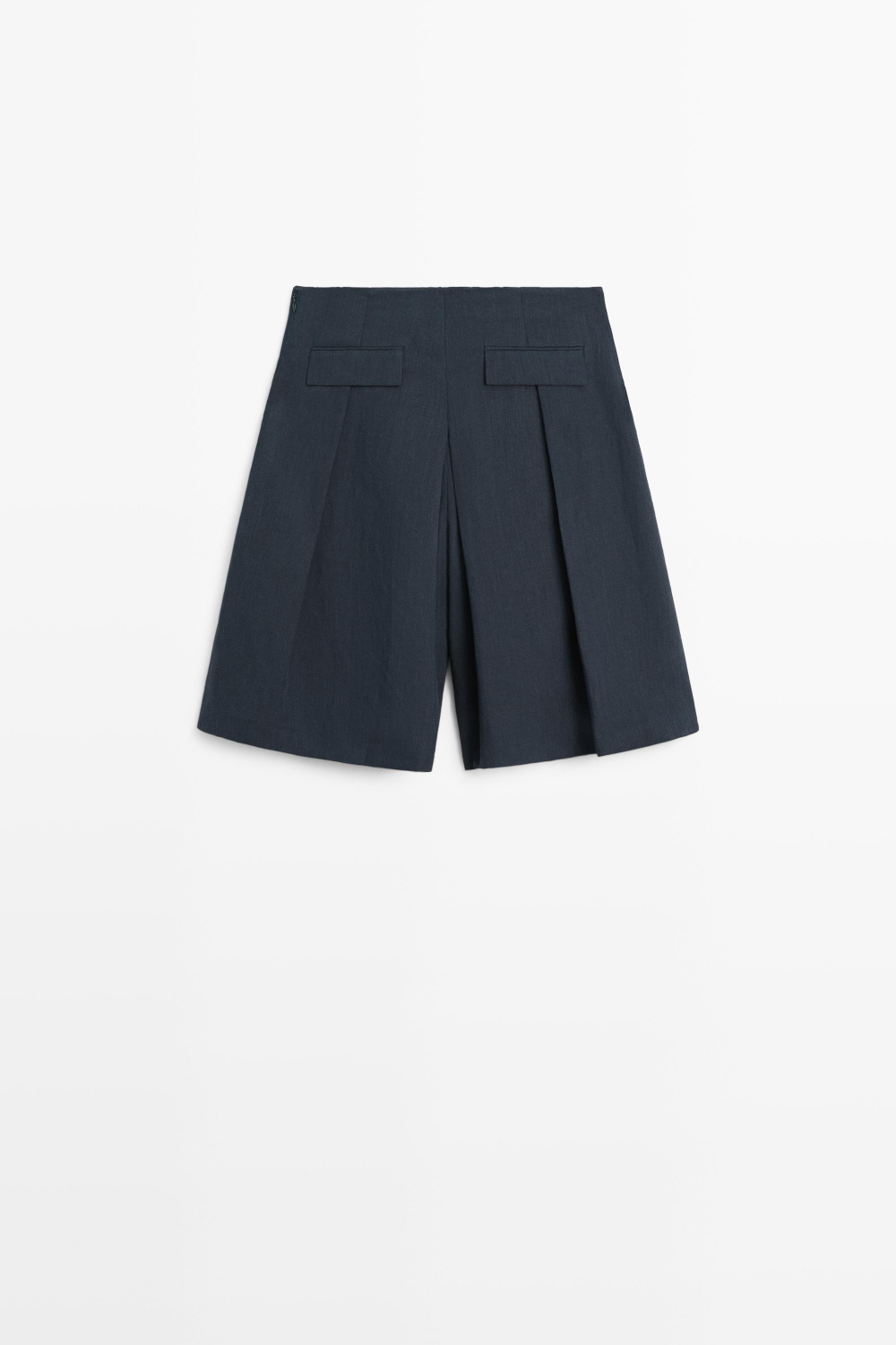 Massimo Dutti Шорты со складками изо льна, синий