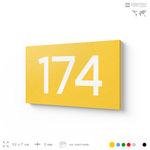 Номер на дверь 174, табличка на дверь для офиса, квартиры, кабинета, аудитории, склада, желтая 120х70 мм, Айдентика Технолоджи