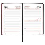 Ежедневник датированный 2022 А5 138x213 мм BRAUBERG "Chameleon", под кожу, черный/красный, 112822