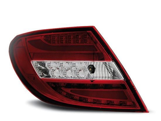Задние фонари Mercedes C W204 red white led bar