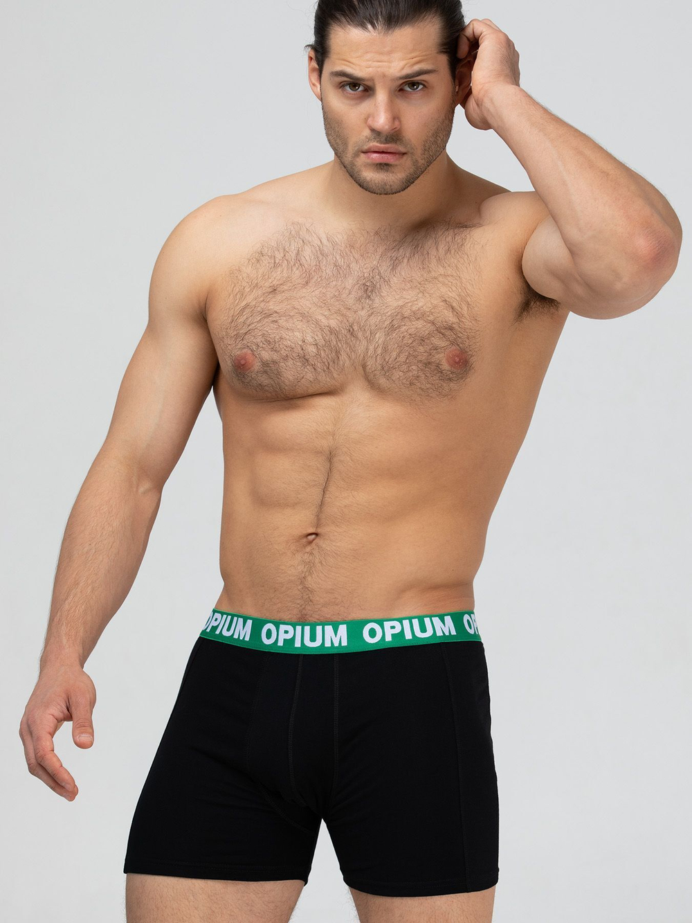 Хлопковые трусы-боксеры с двойным гульфиком (Размер: 4X) (Цвет: черный)