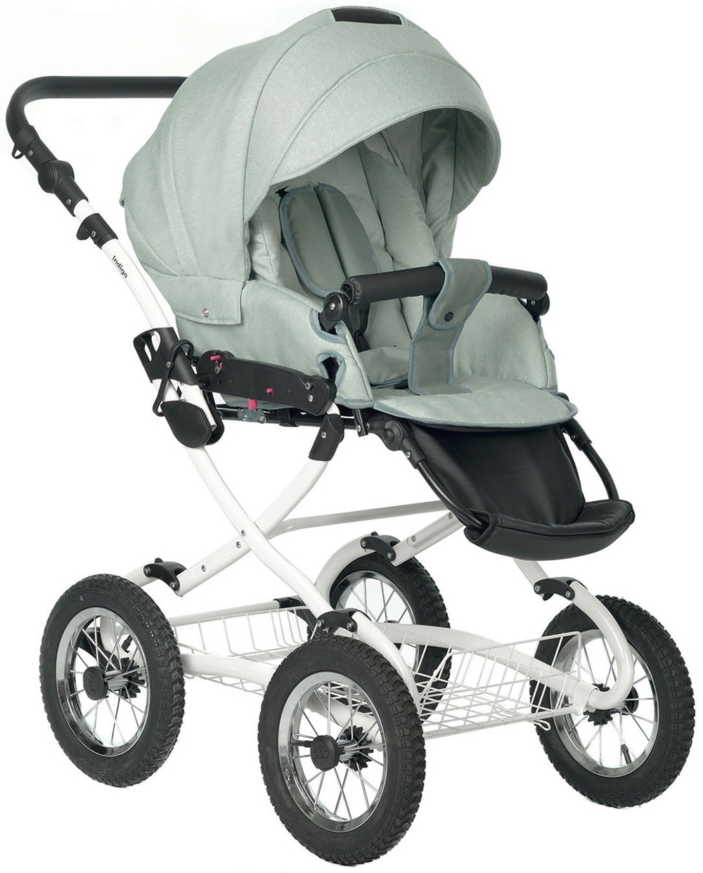 Детская коляска Indigo Barbara 21 Classic 3 в 1 с автокреслом Avionaut Cosmo Grey Ba02 шалфей