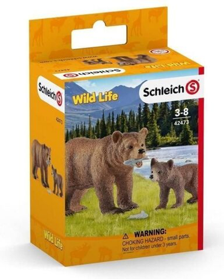 Фигурка Schleich WILD LIFE Мать гризли с медвежонком 42473