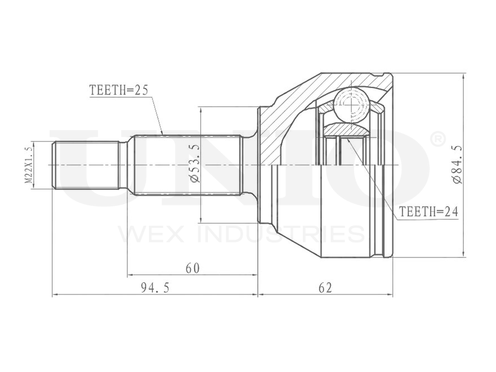 ШРУС внешний UNIO CVJ-20127