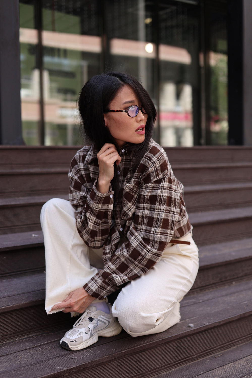 рубашка в крупную клетку