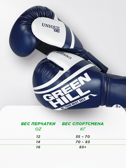 BGU-2308 Боксерские перчатки UNIQUE сине-белые