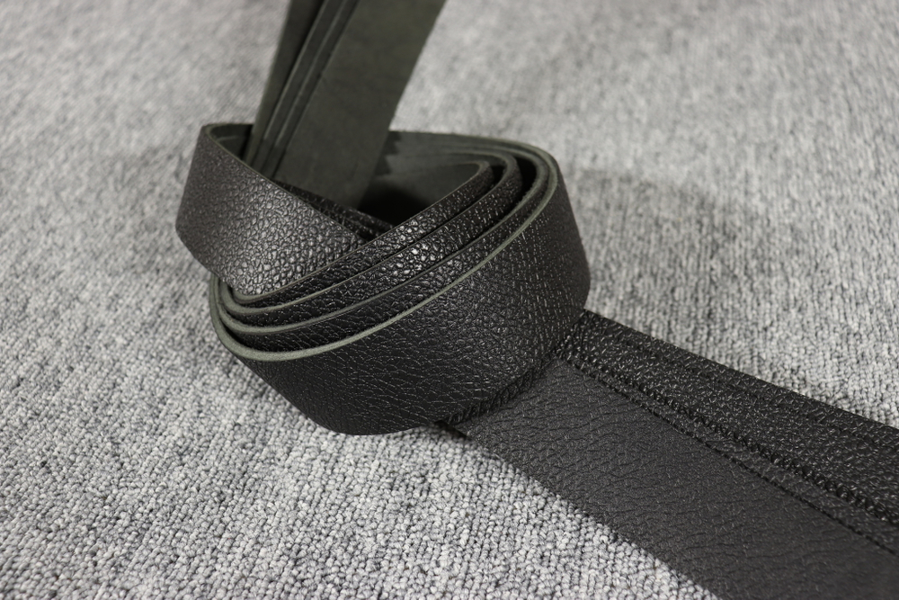 Ременная заготовка Чёрная с лицевой отделкой + плита Алмаз