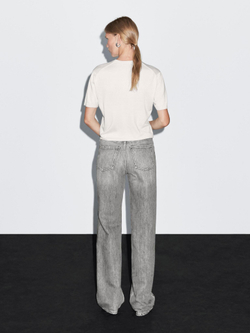 Massimo Dutti Джинсы с высокой посадкой и широкими штанинами, серый