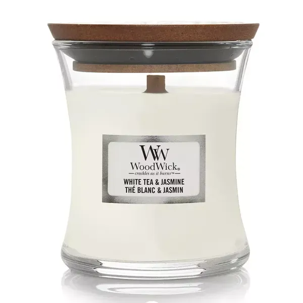 WoodWick White Tea& Jasmine 275g - Ароматическая свеча с ароматом жасмина