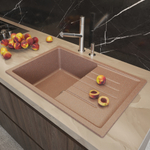 Мойка ML-GM19 КОМФОРТ с крылом, терракотовая (307), 750*500*200мм