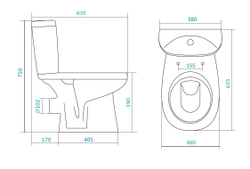 Унитаз-компакт Santek Анимо с сидением стандарт схема