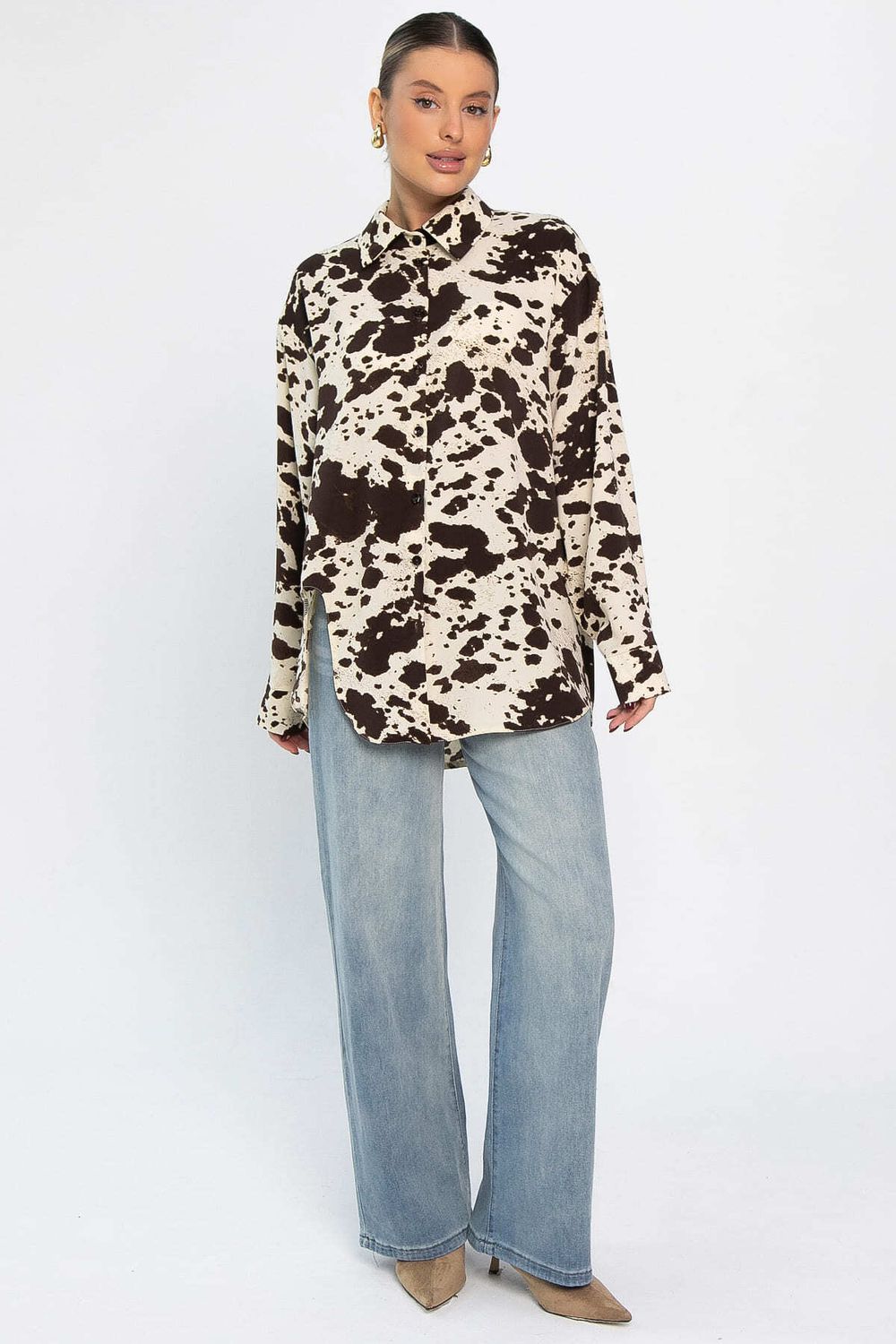 Блуза Тайна очарования (бело-коричневая) Б14432-5М LT Collection