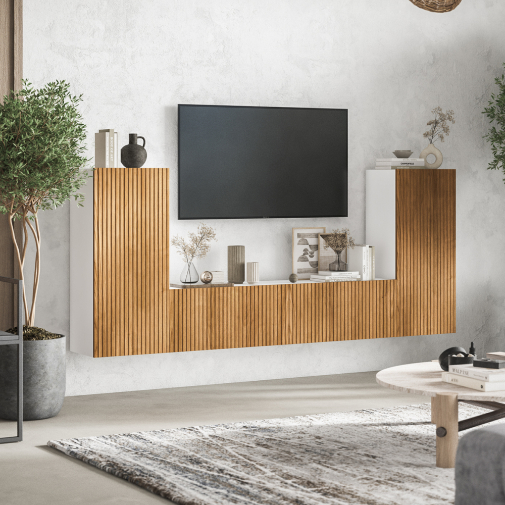 ТВ Тумба BOSS MILLING 150 Белый снег, Дуб американский