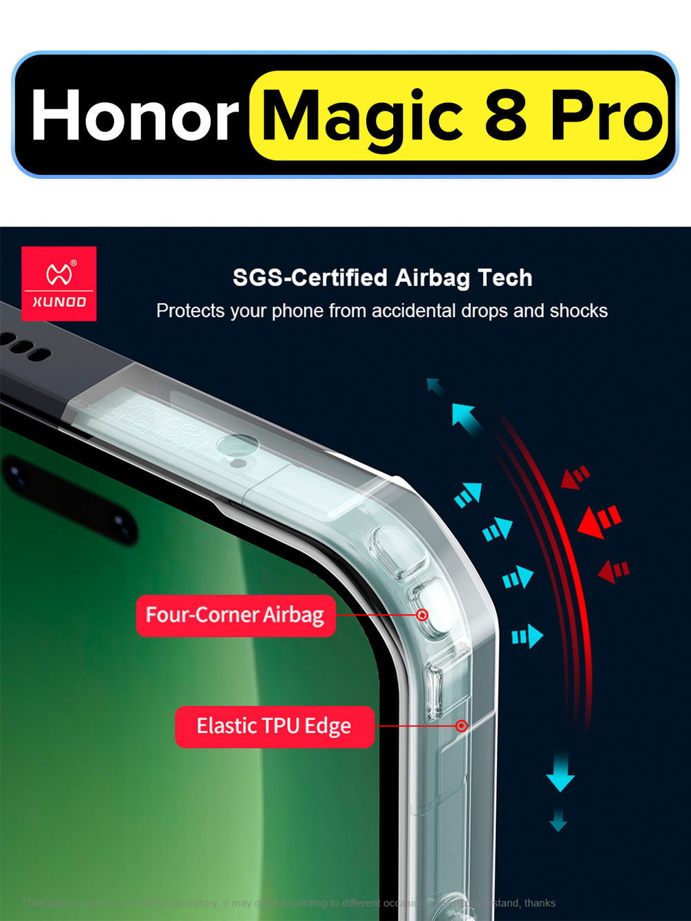 Чехол для Honor Magic 8 Pro c Магсейф противоударный с усиленными углами XUNDD