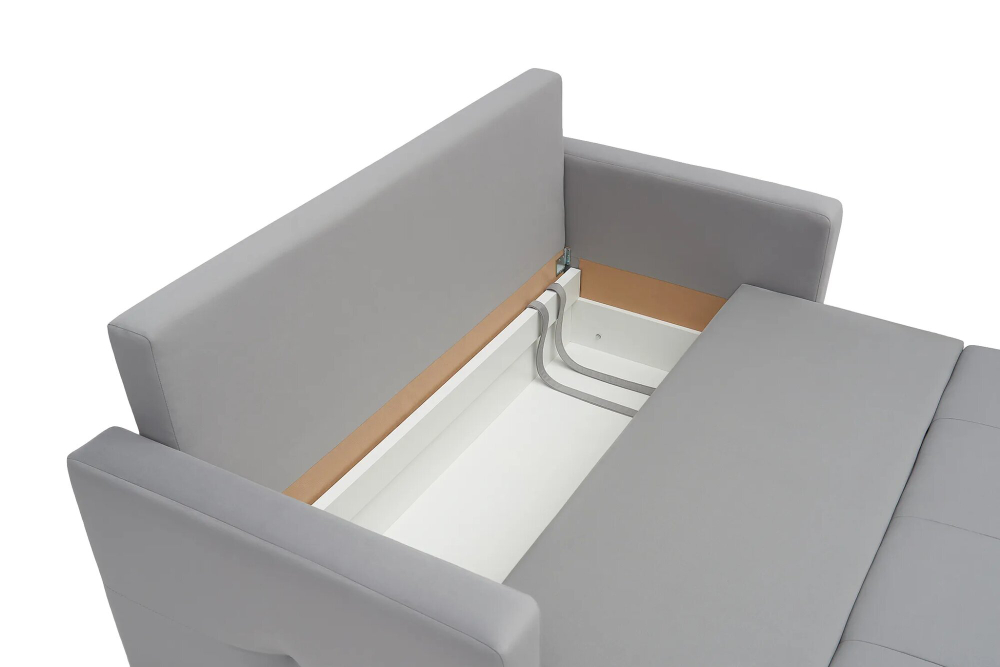 Диван Отто, шагающая еврокнижка, велюр, серый