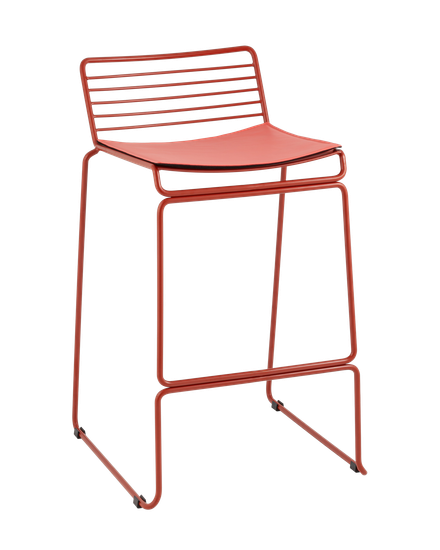Стул металлический полубарный Hero бордовый с подушкой