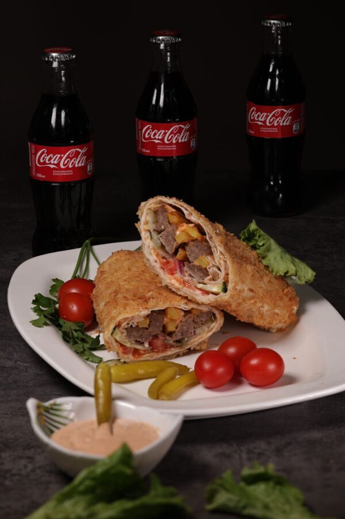 Шаурма жареная с говяжим фаршем