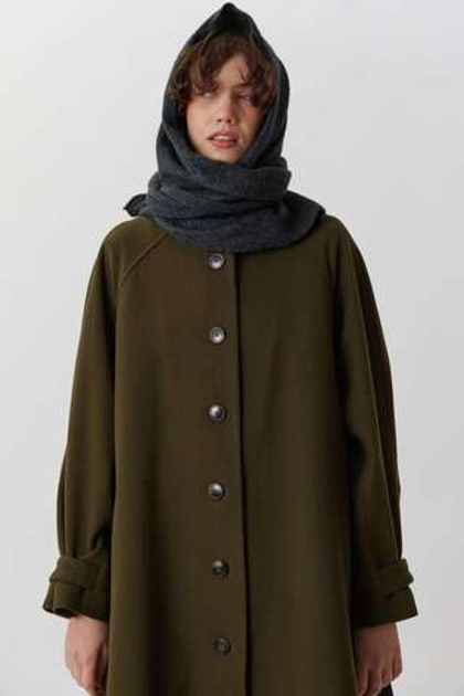 Косынка из шерсти темно-серая