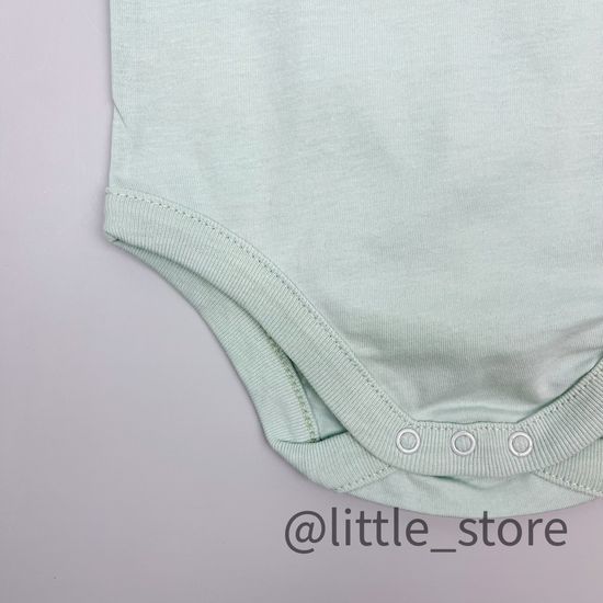 Боди хлопковое "Весенняя зелень" дымчатый нефрит (короткий рукав)