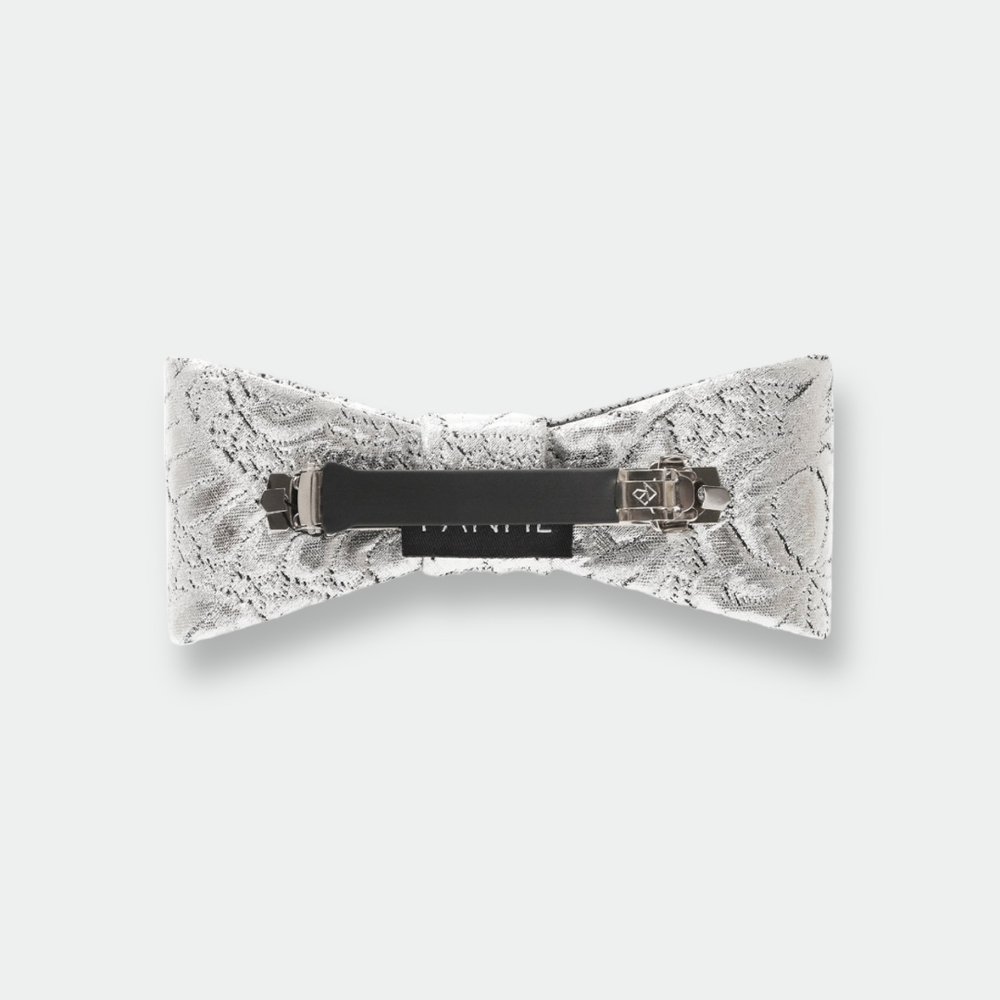 Бант-бабочка серебристый