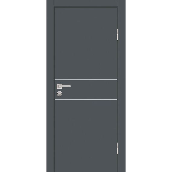 Фото межкомнатной двери экошпон Profilo Porte P-15 графит глухая кромка ABS в цвет полотна