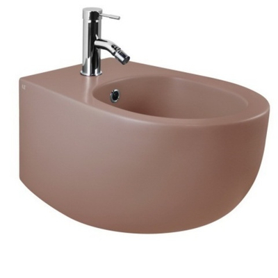 Биде подвесное AeT Dot 2.0, с креплениями, с 1-м отверстием под смеситель, цвет коралловый матовый