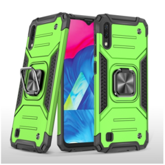 Противоударный чехол Strong Armour Case с кольцом для Samsung Galaxy A10 / M10 (Салатовый)