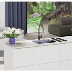 Смеситель SCHOCK Kavus-D, Cristalite, выдвижной излив сталь/баварский камень