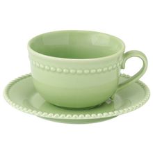 Чашка с блюдцем Tiffany, зелёная, 250 мл