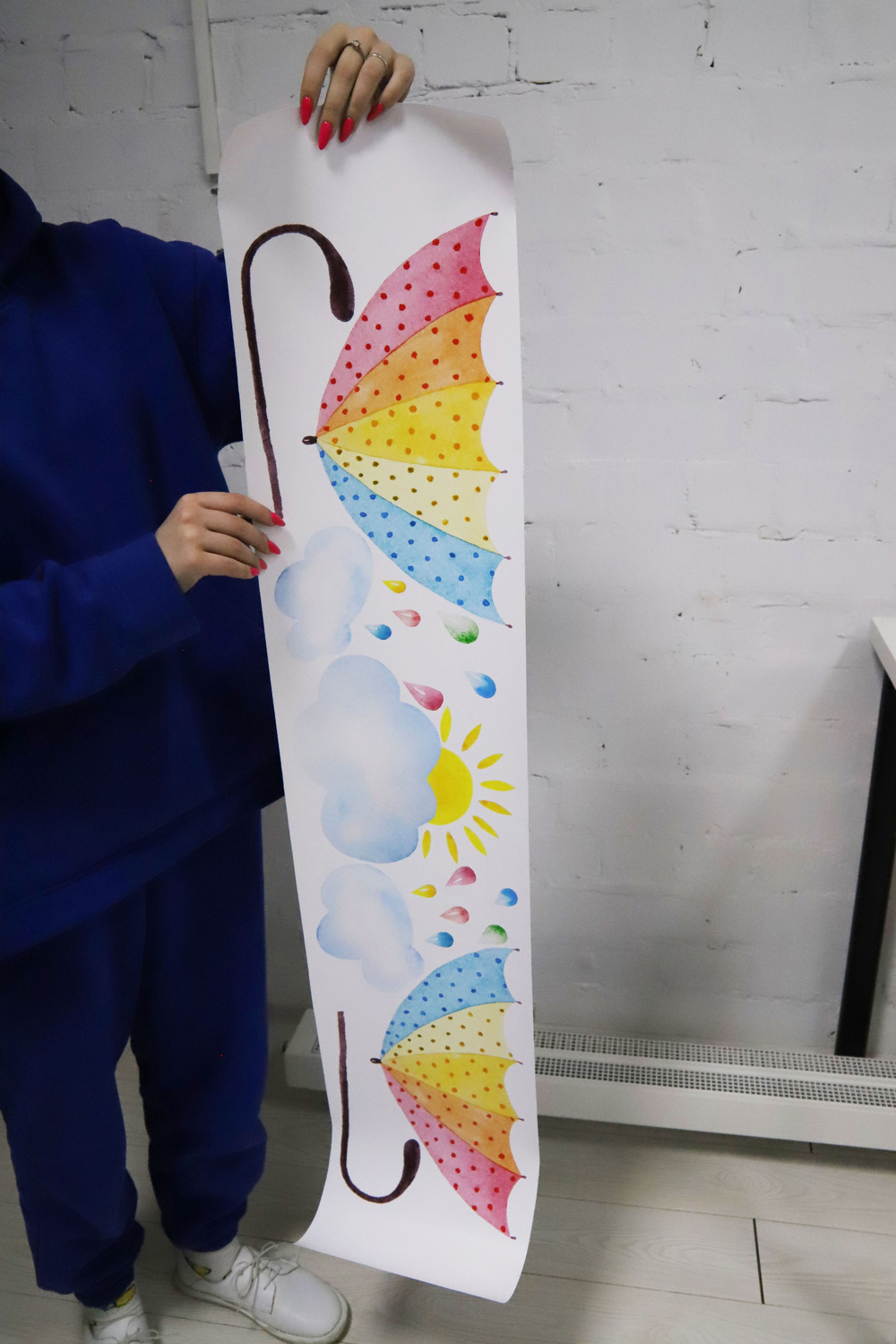 Интерьерные детские наклейки в комнату, акварельные облака