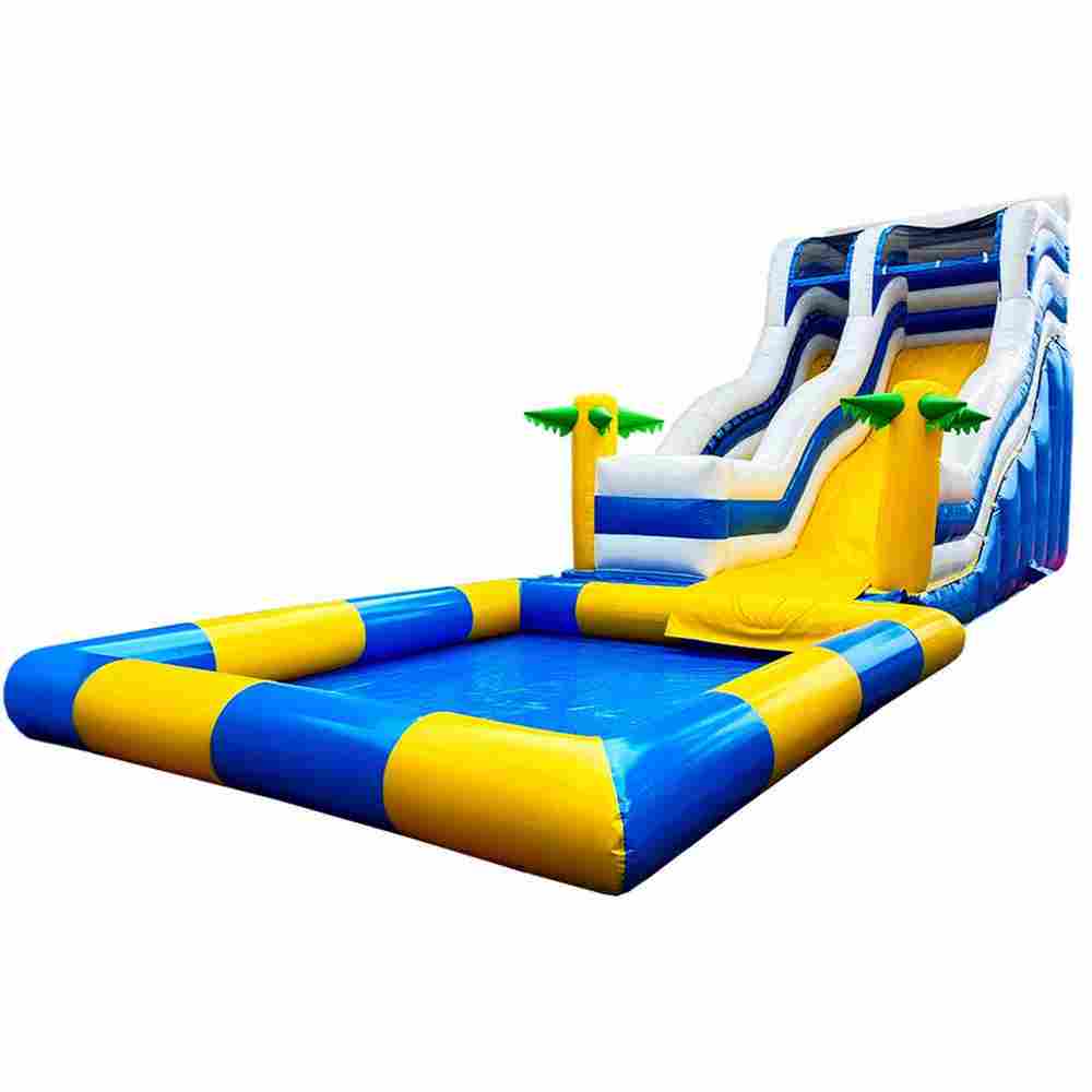 Надувная водная горка с бассейном «Пляжный оазис», 16*7*7 м