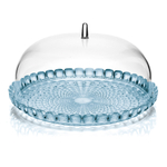 Блюдо сервировочное с крышкой tiffany, ?30 см, голубое