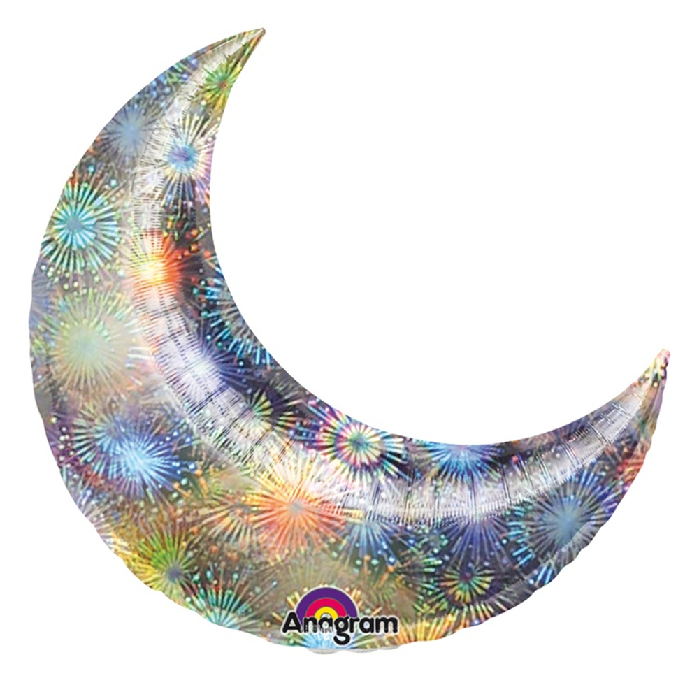 Шар фольгированный Полумесяц 43 см (Серебряный)