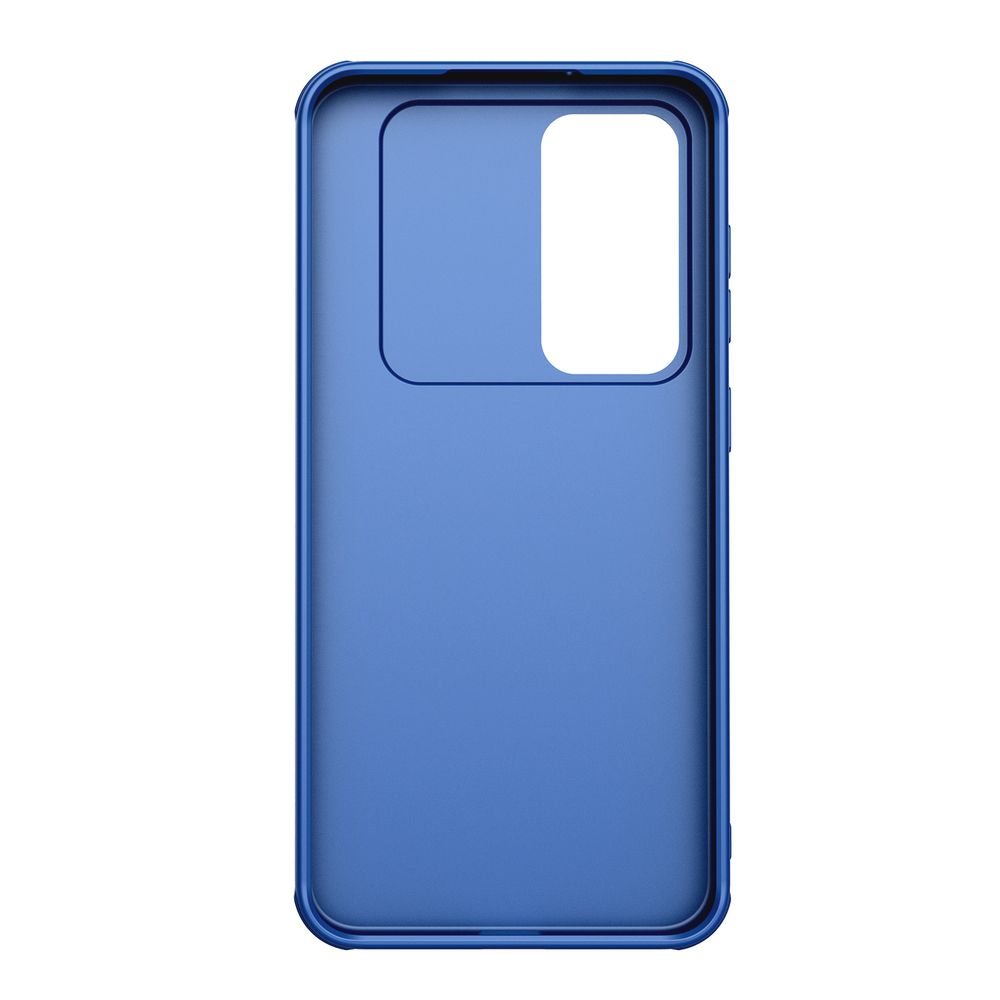 Усиленный чехол синего цвета с сдвижной шторкой для камеры от Nillkin для Samsung Galaxy S24 FE, серия CamShield Pro