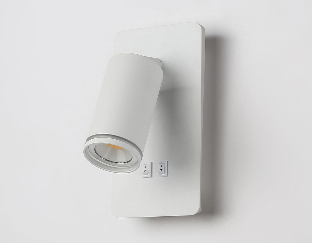Светильник светодиодный настенный с выключателем FW2465 WH белый LED 4200K 9W 185*105*150