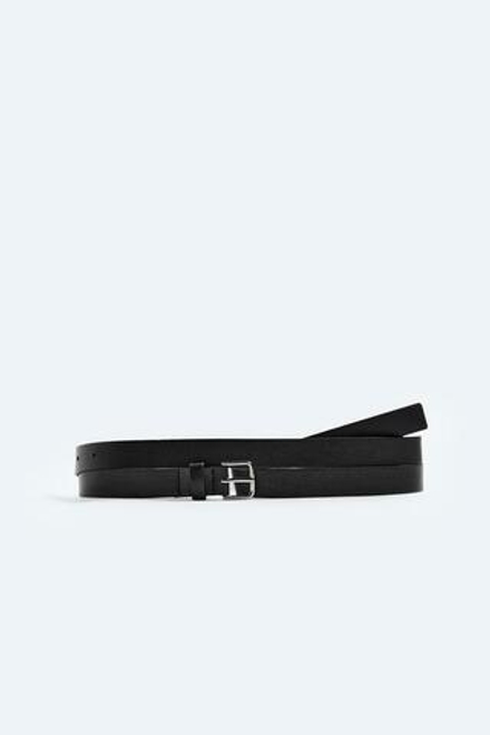 ZARA КОЖАНЫЙ РЕМЕНЬ, ЧЕРНЫЙ