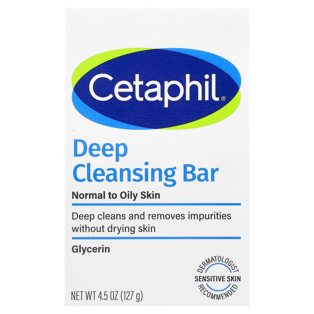 Cetaphil, мыло для глубокого очищения, для нормальной и жирной кожи, 127 г (4,5 унции)