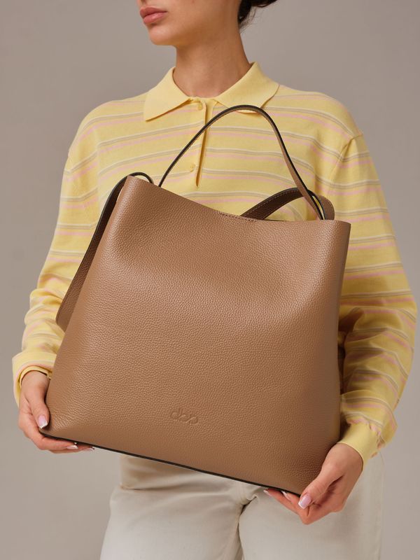 Кожаная сумка шоппер Olga DBR 30948 коричневый капучино