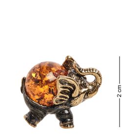 Народные промыслы AM-1291 Фигурка «Слон» (латунь, янтарь)