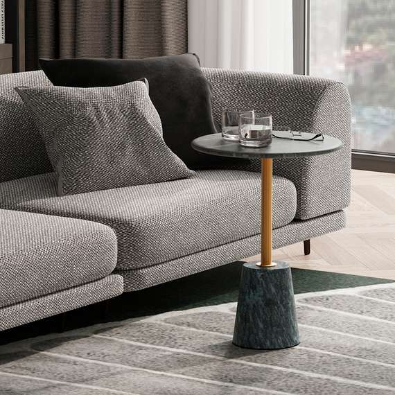 Столик кофейный Gryd, Ø40х54 см, серый мрамор