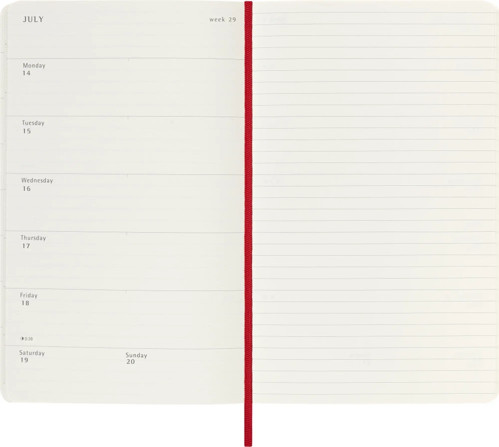 Еженедельник на 2025-2026 гг Moleskine Academic Soft WKNT (DSF218WN3) 13х21 см, мягкая обложка, красный