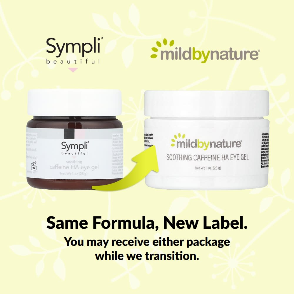 Mild By Nature, успокаивающий гель для кожи вокруг глаз, с кофеином и гиалуроновой кислотой, 30 мл (1 жидк. унция)