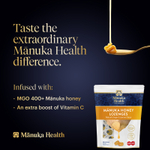 Manuka Health, Леденцы с медом Manuka, натуральный имбирь и лимон, MGO 400+, 58 леденцов