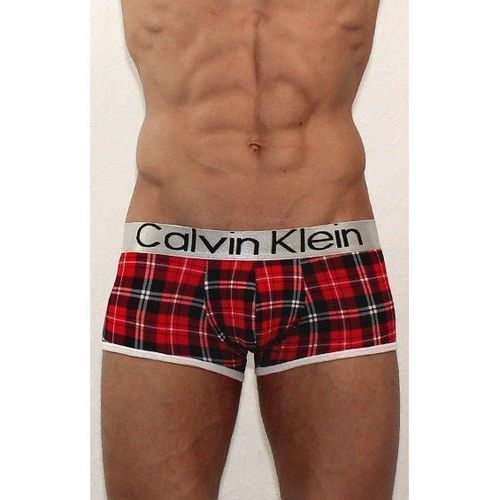Мужские трусы боксеры красные в клетку Calvin Klein Red